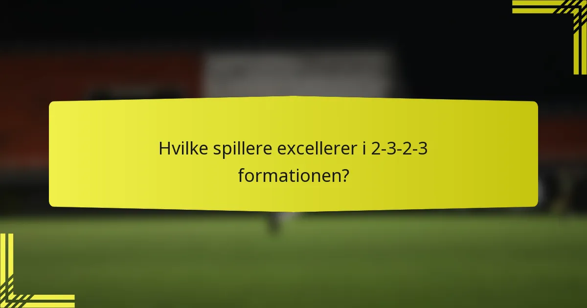 Hvilke spillere excellerer i 2-3-2-3 formationen?